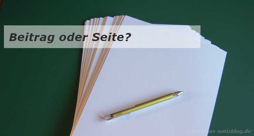 Beitrag oder Seite